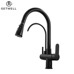 Stork 2 karos, 3 utas, Kihúzható Zuhanyfejes Konyhai Csap Víztisztítókhoz Fekete színben