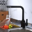 Kép 6/16 - Simple-S, két karos, 3 utas Konyhai Csap Víztisztítókhoz Olaj Fekete színben