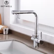 Kép 8/19 - Simple 2 karos, 3 utas Konyhai Csap Víztisztítókhoz Króm színben