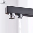 Kép 10/18 - Square-S, két karos, 3 utas Konyhai Csap Víztisztítókhoz fekete színben