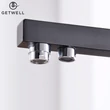 Kép 11/18 - Square-S, két karos, 3 utas Konyhai Csap Víztisztítókhoz fekete színben