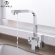 Kép 4/18 - Square-S, két karos, 3 utas Konyhai Csap Víztisztítókhoz Króm színben