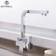 Kép 5/18 - Square-S, két karos, 3 utas Konyhai Csap Víztisztítókhoz Króm színben