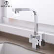 Kép 7/18 - Square-S, két karos, 3 utas Konyhai Csap Víztisztítókhoz Króm színben