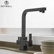 Kép 5/18 - Square-S, két karos, 3 utas Konyhai Csap Víztisztítókhoz Olaj fekete színben
