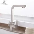 Kép 5/18 - Square-S, két karos, 3 utas Konyhai Csap Víztisztítókhoz Nikkel színben
