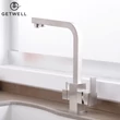 Kép 6/18 - Square-S, két karos, 3 utas Konyhai Csap Víztisztítókhoz Nikkel színben