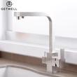 Kép 7/18 - Square-S, két karos, 3 utas Konyhai Csap Víztisztítókhoz Nikkel színben