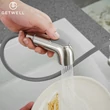 Kép 3/26 - Dipper, 3 utas, Kihúzható Zuhanyfejes Konyhai Csap Vízszűrőkhöz Nikkel színben