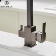 Kép 7/25 - Square, két karos, 3 utas Konyhai Csap Víztisztítókhoz GunGrey színben