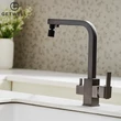 Kép 12/25 - Square, két karos, 3 utas Konyhai Csap Víztisztítókhoz GunGrey színben