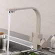 Kép 3/7 - Square, két karos, 3 utas Konyhai Csap Víztisztítókhoz Gránit színben