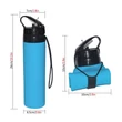 Kép 5/8 - Folding összehajtható 600ml-es BPA mentes szilikon kulacs rózsaszínben