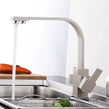 Square, két karos, 3 utas Konyhai Csap Víztisztítókhoz Gránit színben