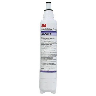 3M™ Aqua-Pure™ AP2-C401SG víztisztító szűrőbetét, 1 mikronos ezüstözött aktívszén-blokk szűrővel és vízkőgátló adalékanyaggal