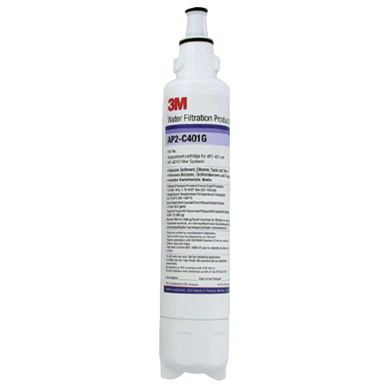 3M™ Aqua-Pure™ AP2-C401G víztisztító szűrőbetét, 1 mikronos ezüstözött aktívszén-blokk szűrővel