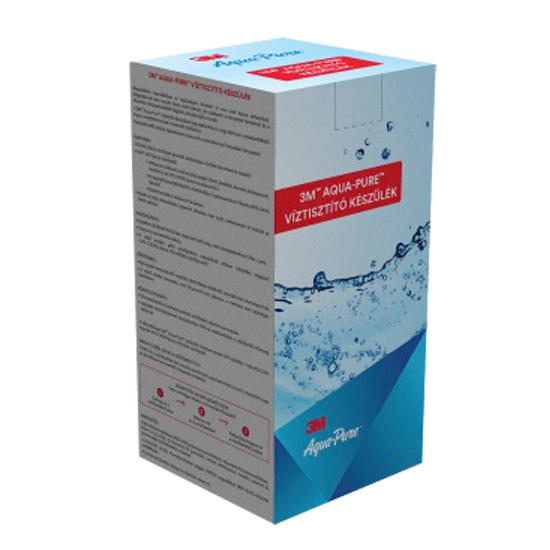 3M™ Aqua-Pure™ Víztisztító készülék 0,5 mikronos ezüstözött aktívszén-blokk szűrővel és polifoszfát vízkőgátló adalékanyaggal, csap nélkül -hidegvízre direktbe kötéssel